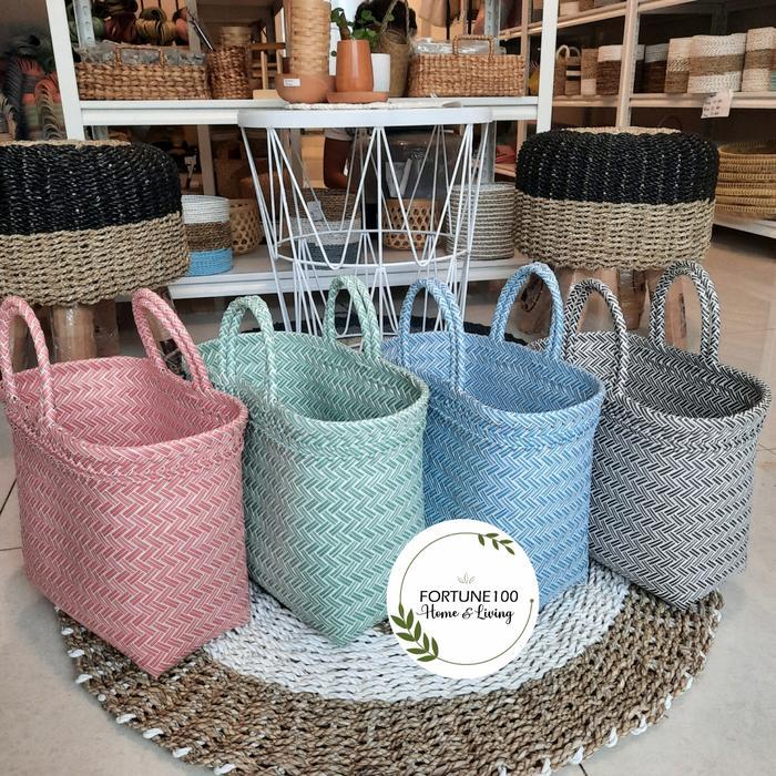 Tas Lurik Polos Premium / Tas Anyaman Plastik / Tas Hampers Size S E31