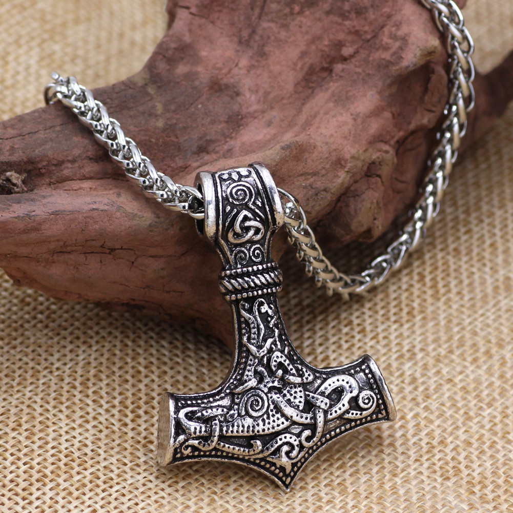 Vintage Thor Thor'S Hammer Pendant Viking Necklace Jewelry Gifts