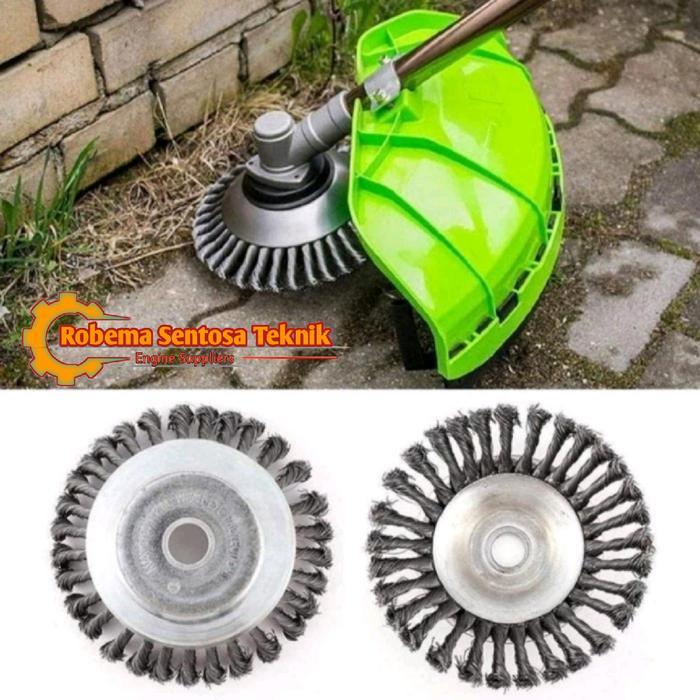 {Promo} Mata Pisau Potong Rumput Model Sikat Baja Ukuran