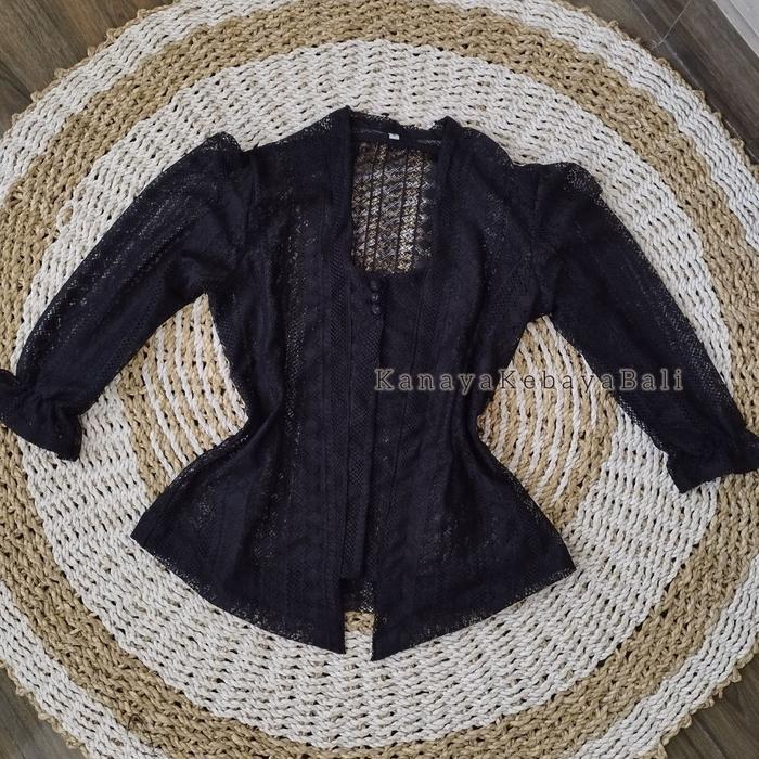 (Hanya Kebaya) Baju Kebaya Brokat Malika Bet Pecah Lengan Kerut Bali Wisuda Modern Murah