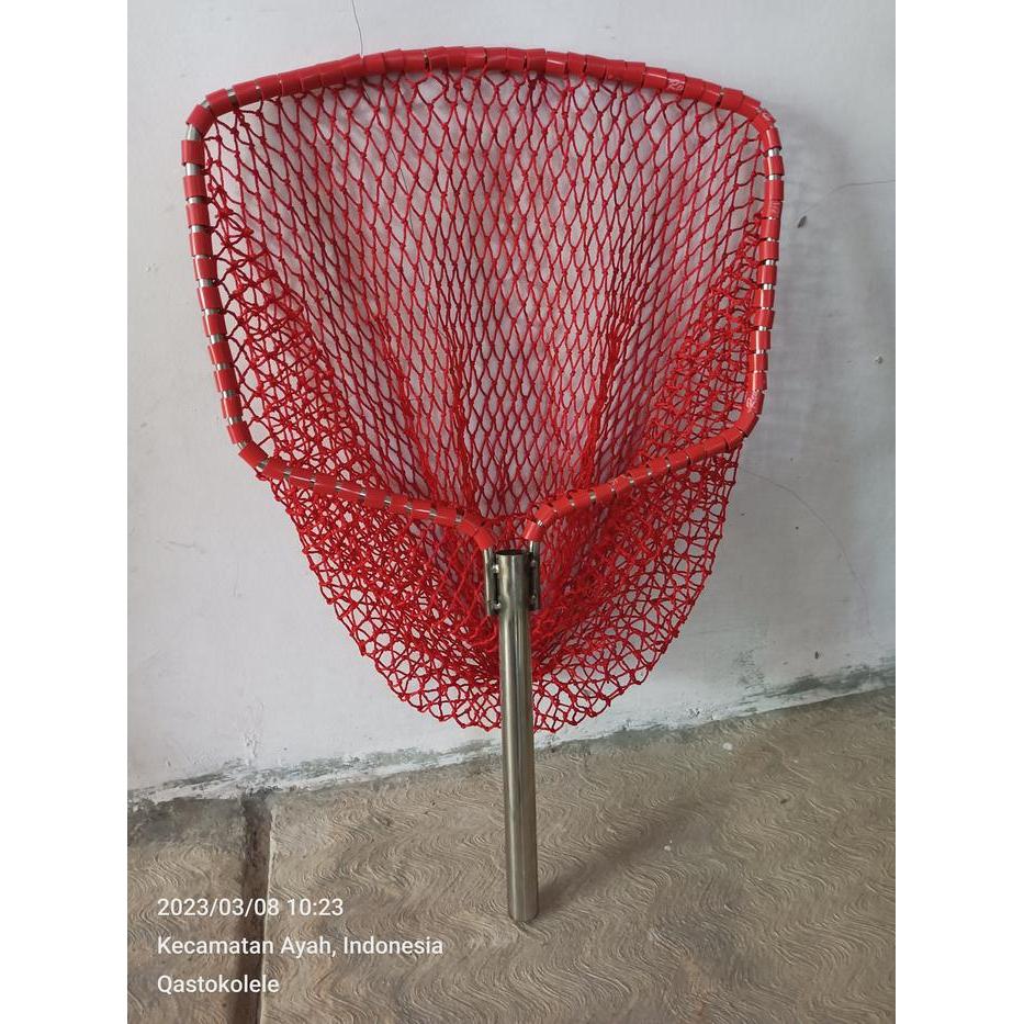 TERMURAH Serokan Ikan Stainless besar Jaring Nilon gagang panjang Teles READY STOCK