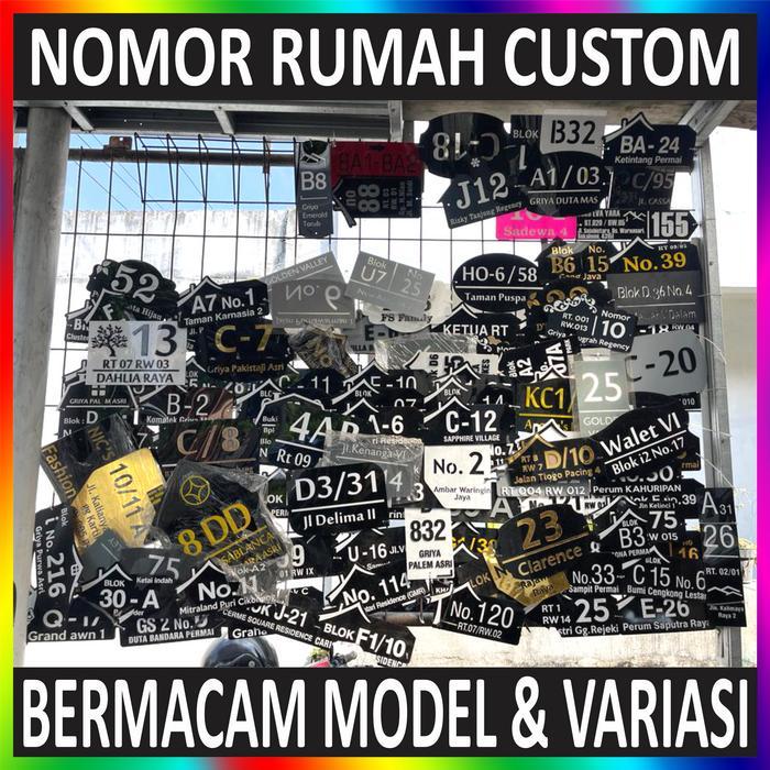 Ready Nomor Rumah Custom Acrylic Stainless Semua Model dan Ukuran