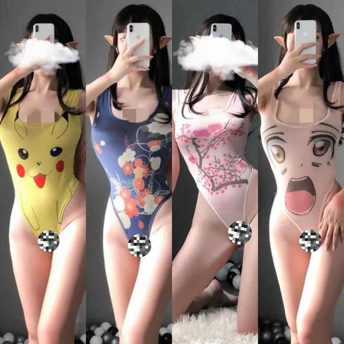 Lingerie Sexy Cosplay Swimming Suit Karakter Game Anime Bunga