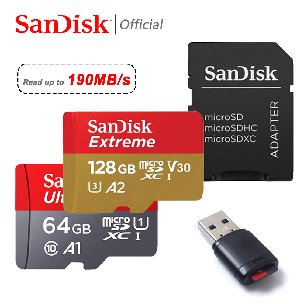 Sandisk Ultra Micro SD Card 128g 256g 1.5T U1 A1 Class 10 UHS-1 flash card 512GB 64GB 1TB microSD