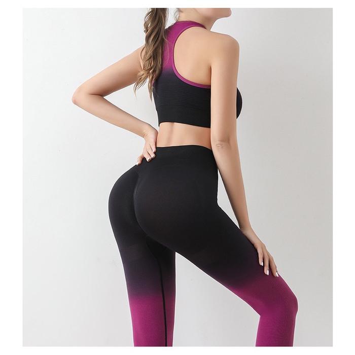 Louisa Sport Set Ombre Sport Bra + Legging Booty Crunch / Setelan Sport Bra + Celana Legging Panjang