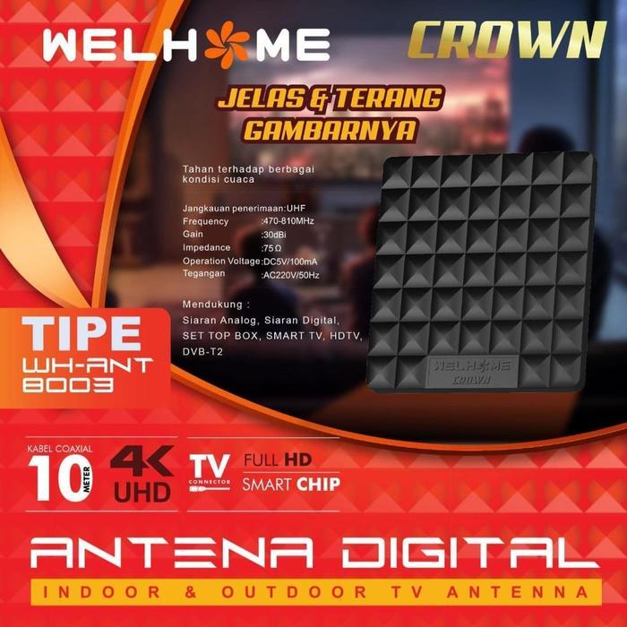 "New" Antena Televisi Merk WELHOME wh-8001 Antena Digital WELHOME WH 8001