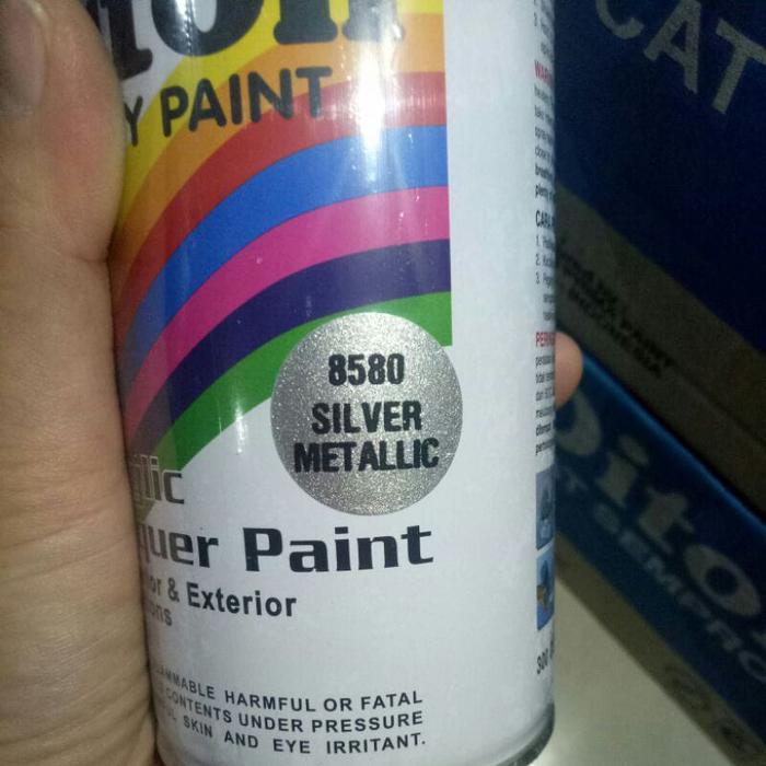 PILOX DITON SILVER METALLIC 8580 CAT PILOK SILFER METALIK 300ML KALENG WARNA PERAK METALIK PILOK