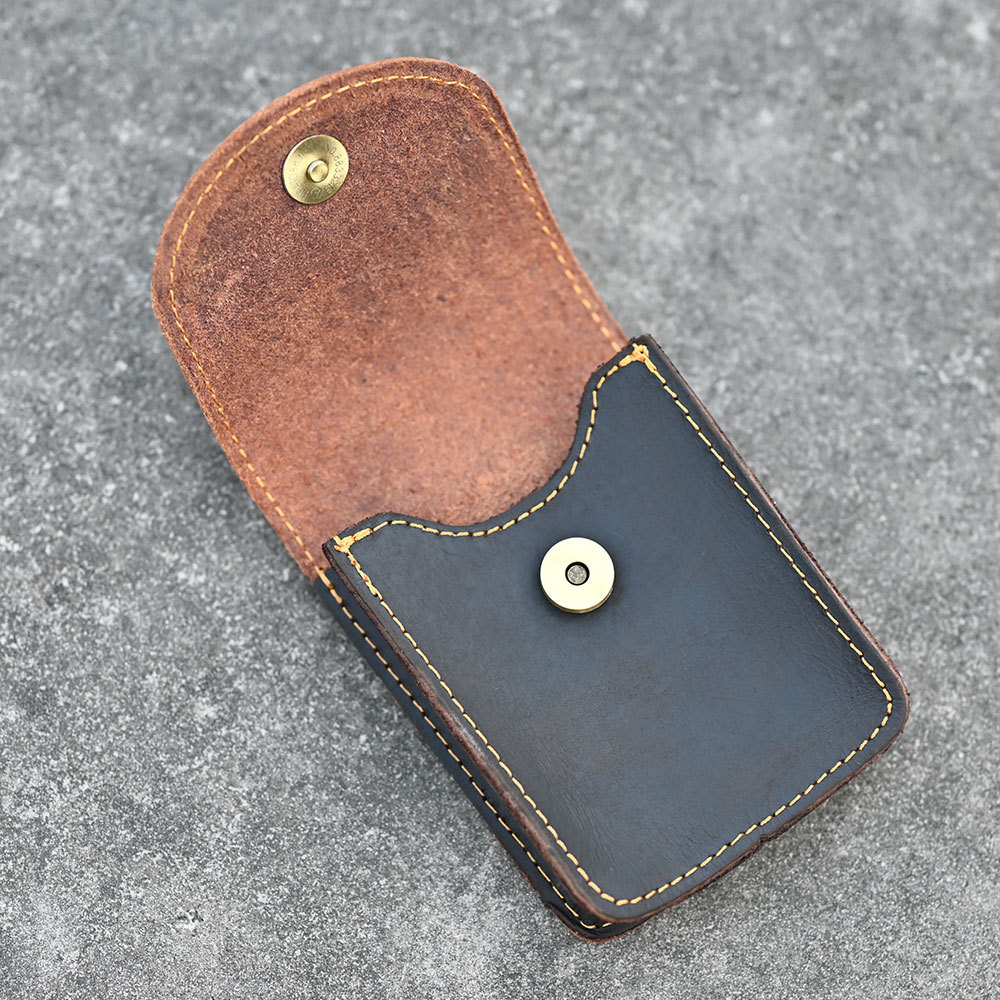 Designer Mini Leather Belt Bag Purse Waist Packs Men Cigarette Leather Waist Bag Foldable Eyeglasses