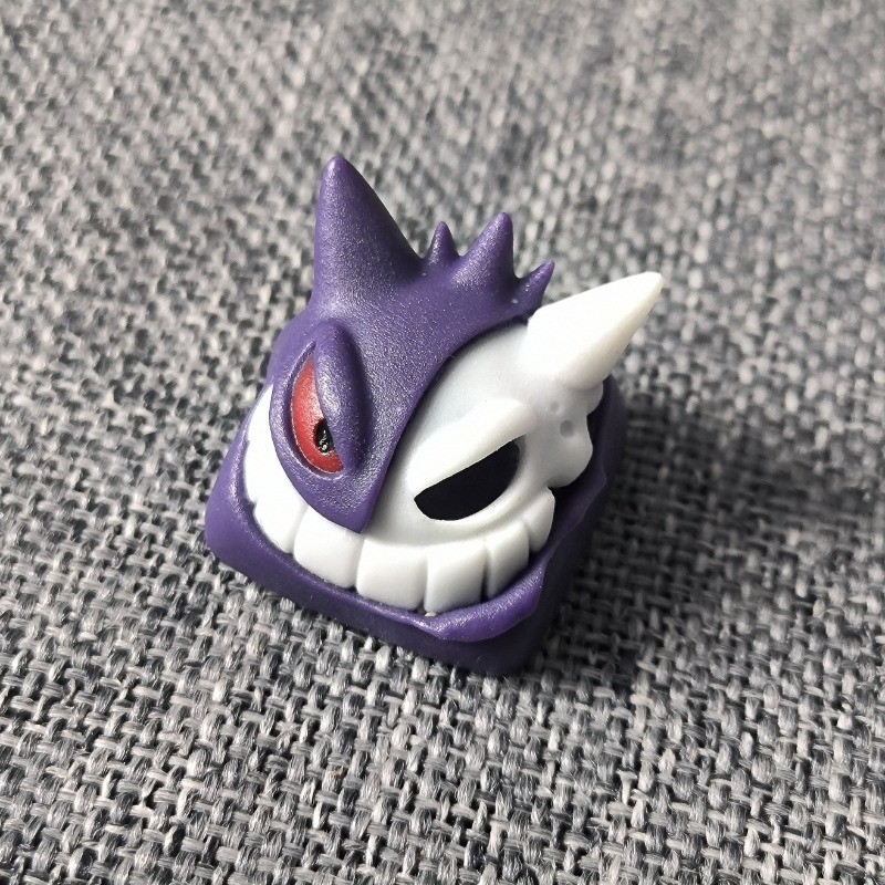 Anime Pokemon Gengar Keycaps Resin Half skull Gengar KeyCaps Handmade Custom Cartoon KeyCaps