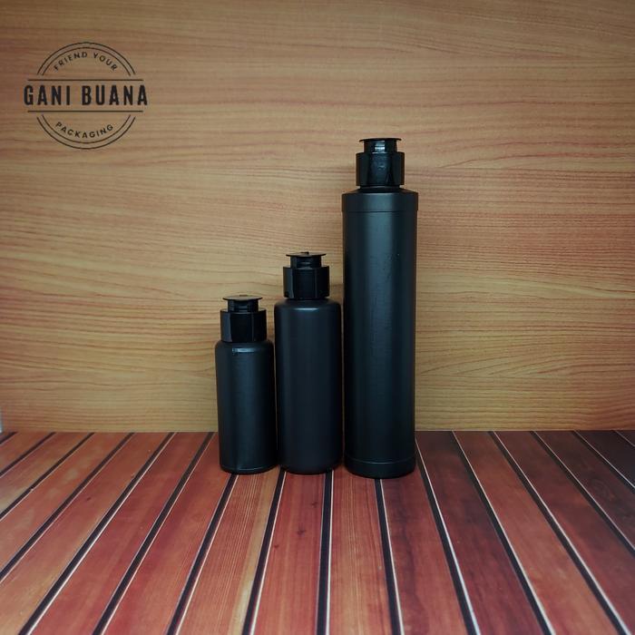 BOTOL FLIPTOP 60ML/100ML/200ML HDPE HITAM JAMUR