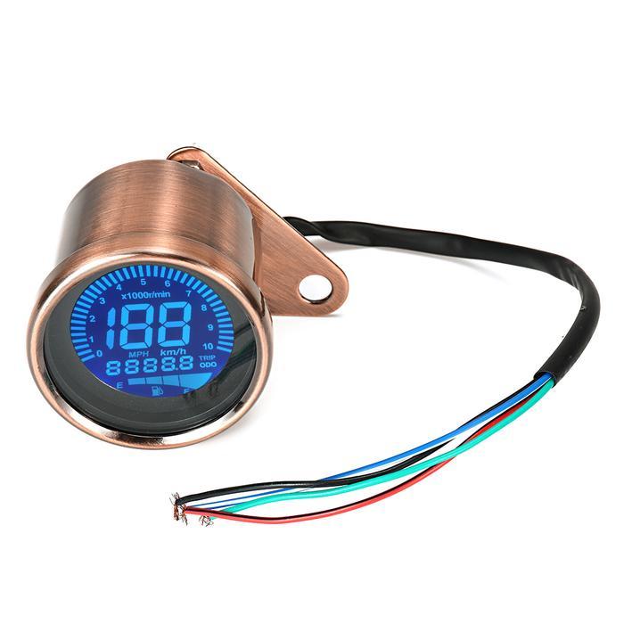 12V MOTOR SPEED METER ODOMETER KM / H MPH LAYAR LCD DIGITAL UNIVERSAL