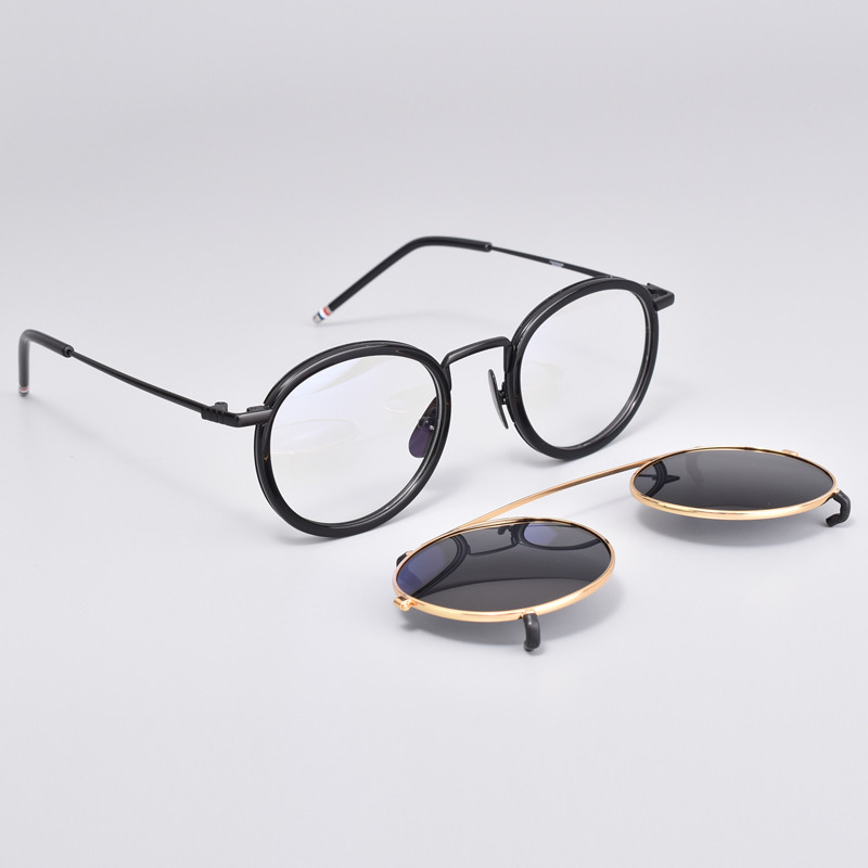 THOM Anti blue light Women Men Clip on sunglasses Roud Optical Glasses Frame TB710 Prescription