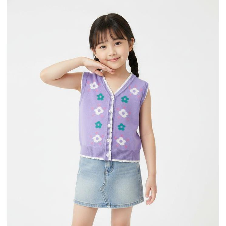 Mamado - Salvia Knit Vest Kids Premium Atasan Rajut Anak Perempuan - Vest Kids Fashion Pakaian