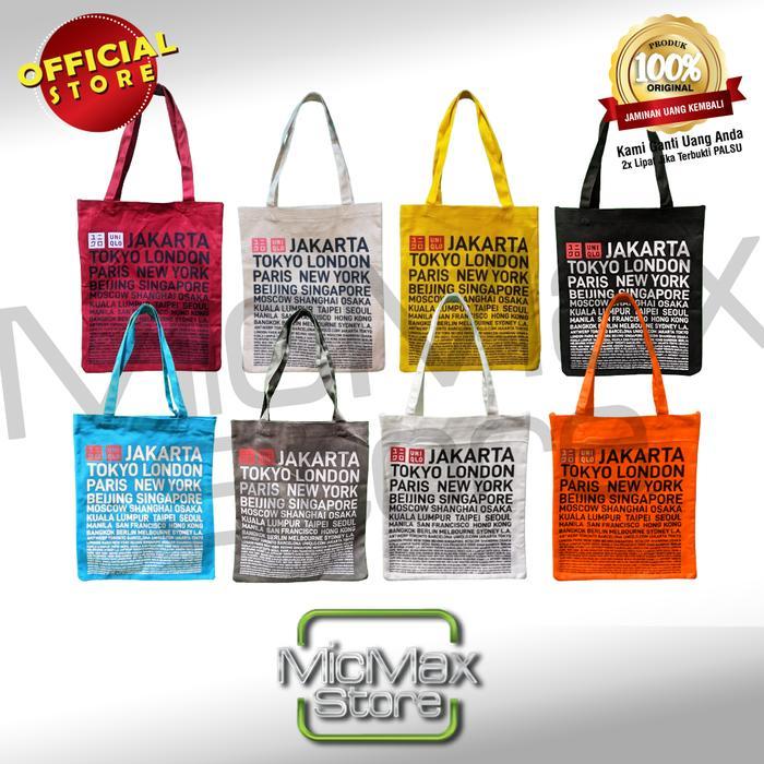 TAS BELANJA TOTE BAG SHOPPING BAG UNIQLO CANVAS
