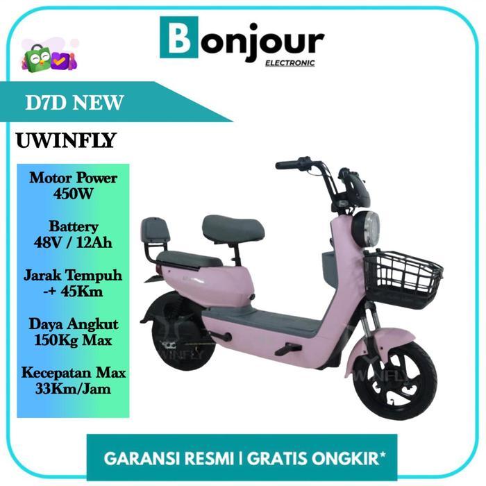 Selisi Murah Uwinfly D7D New Sepeda Listrik Uwinfly Murah D7 D Uwinfly D 7 D - Pink [ORIGINAL]