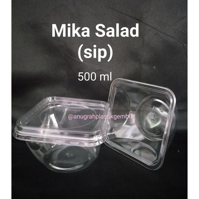 Mika Salad Sip 300 Ml, 400 Ml, Dan 500 Ml / Mika Kotak Buah Per 10 Pcs