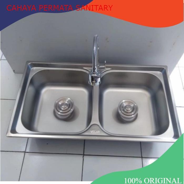 Kitchen Sink Velar/Bak Cuci Piring/Wastafel Cuci Piring 2 Lubang Tebal Murah