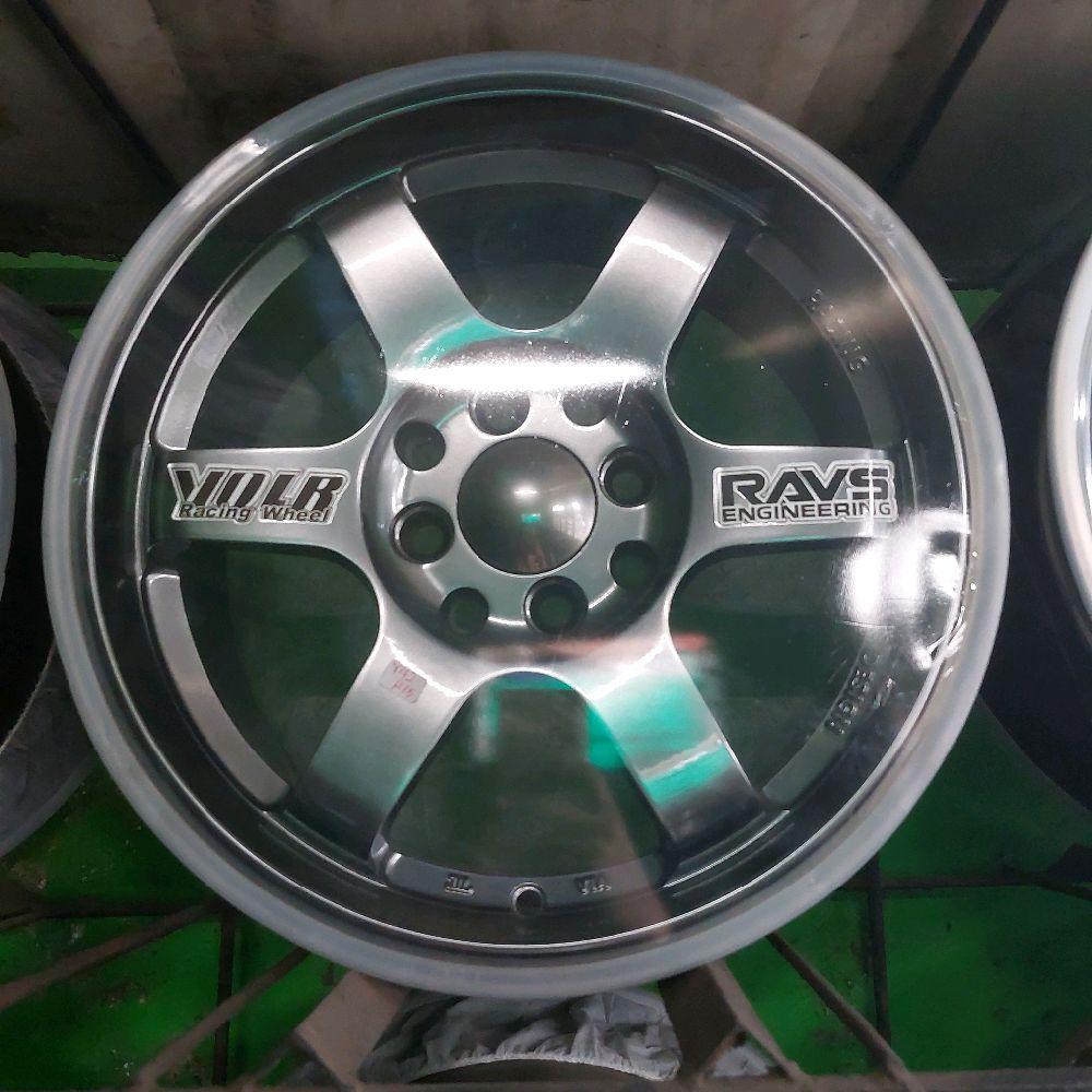 Velg Mobil Racing Volk Rays TE37 OG Y42 Ring 15 Warna Hyper Black ET 42