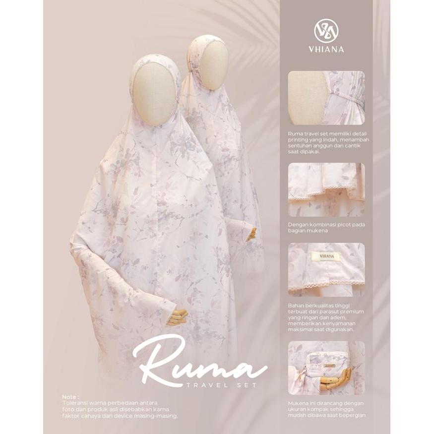 VHIANA // RUMA Prayer set mukena travel Motif Premium Muslim Katun