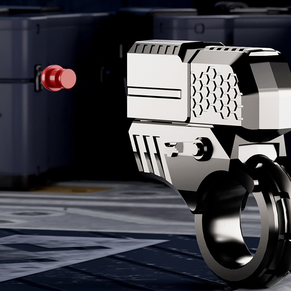 Plastic Fidget Toy Anti Stress Mini Shell Ejecting Toy Gun Hand Spinner Ring Pistol Birthday Gift