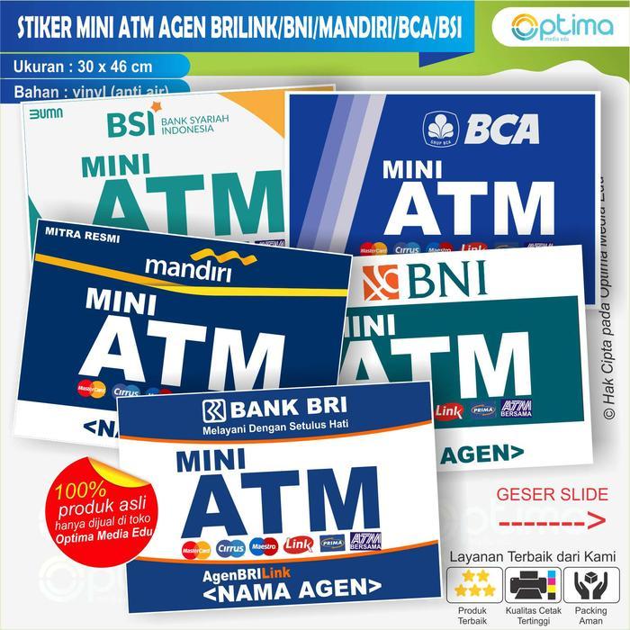 STIKER TEMPAT USAHA AGEN BRILINK, AGEN BNI, MITRA MANDIRI
