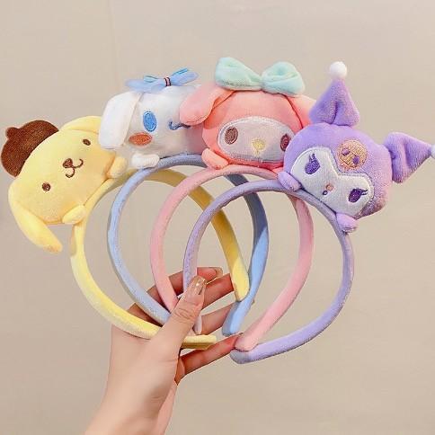 Bando Boneka Cartoon Headband Purple Monster Dog Pacha Pink Bunny Halus Lembut