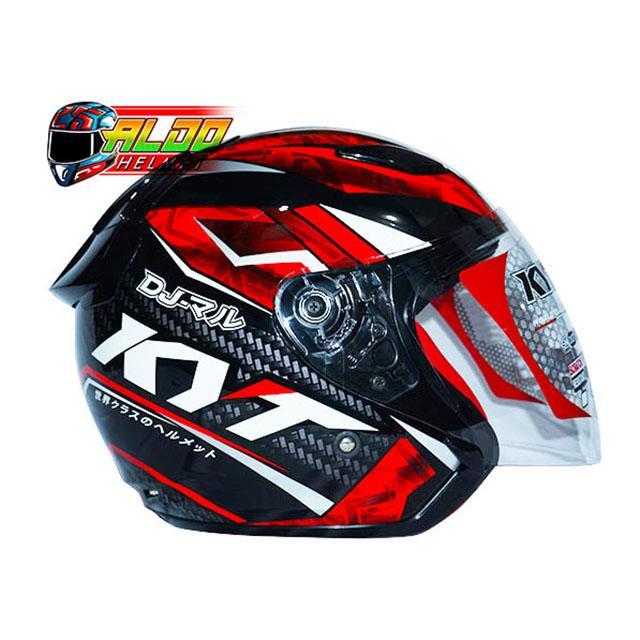 HELM KYT DJ MARU MOTIF #15 BLACK RED #HELM KYT ORIGINAL #KYT HALFACE CEWEK COWOK