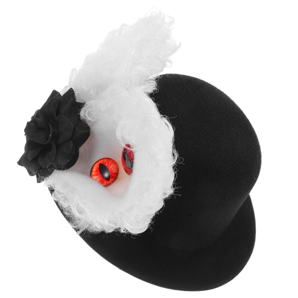 Gothic Bunny Ears Halloween Hairpins Mini Top Hat Vintage Eyeball Flower Barrette Costume