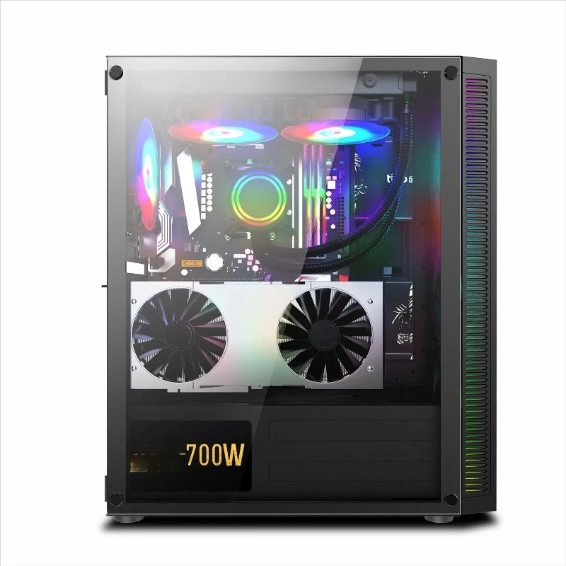 Suitable for 2 glass side panel case supports dual X79 X99 CPU motherboards, E-ATX computer case,