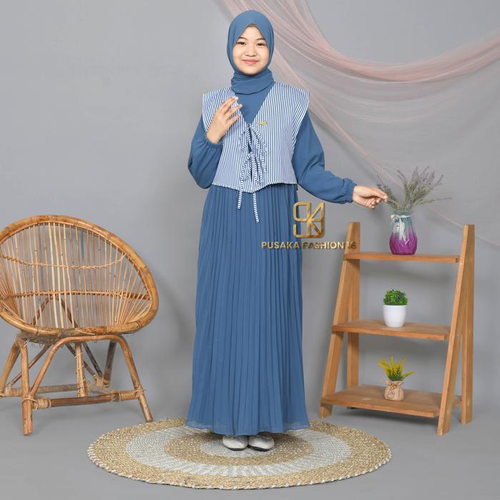 J4NNE GAMIS ANAK REMAJA TANGGUNG PEREMPUAN MUSLIM PLISKET CERUTY BABYDOLL KOREAN STYLE,VEST/ ROMPI