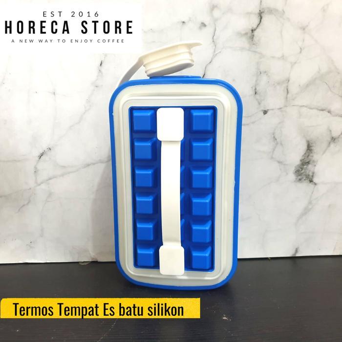 TEMPAT ES BATU SILIKON BIRU - BOTOL CETAKAN ES BATU