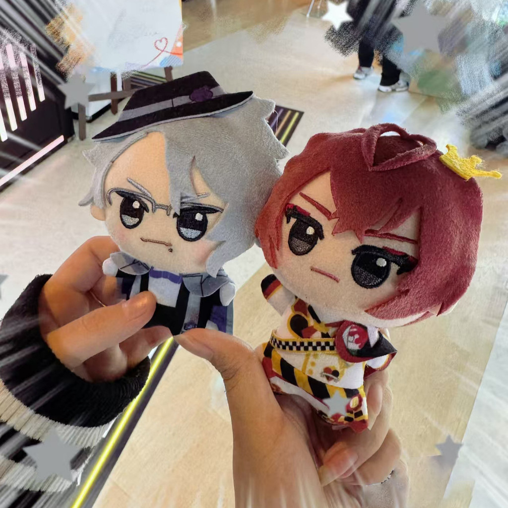 Twisted-Wonderland 10cm Riddle Rosehearts Cotton Doll - Chibi Stuffed Toy Print Keychain Pendant