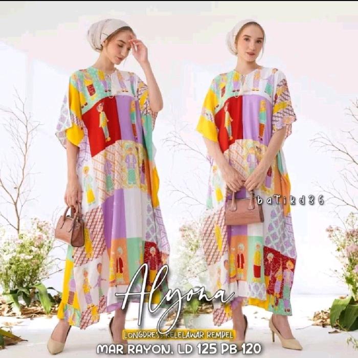 LONGDRESS KAFTAN MEMORIES BU TEJO SEMERBAK BATIK ORIGINAL RAYON PREMIUM DASTER TERBARU PART 1