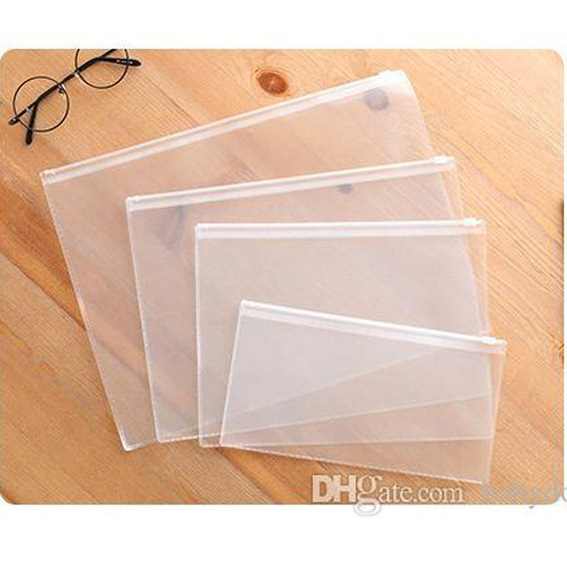 A6 A5 B5 A4 Document Folder File Zipper Bags Plastic Wallets Folder Zipper File Bag Pencil Case Make