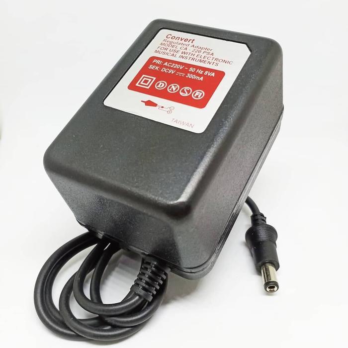 Murah Regulated Adaptor CONVERT 9 Volt 300 mA Made In Taiwan For Effect