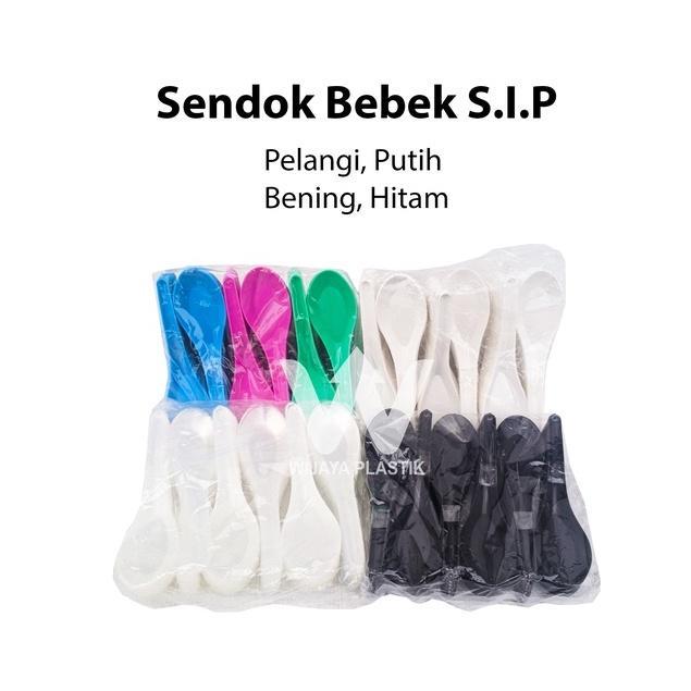 Aneka Sendok Bebek [SIP] (Warna/Bening/Putih/Pelangi/Hitam) --- 120 144pcs @Pack plastik kecil