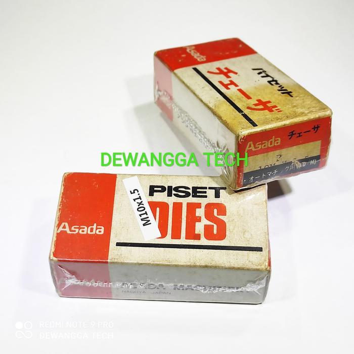 ASADA PISET Dies m10x1.5 mata mesin senai m10 pitch 1.5 mm baut 17 ISO