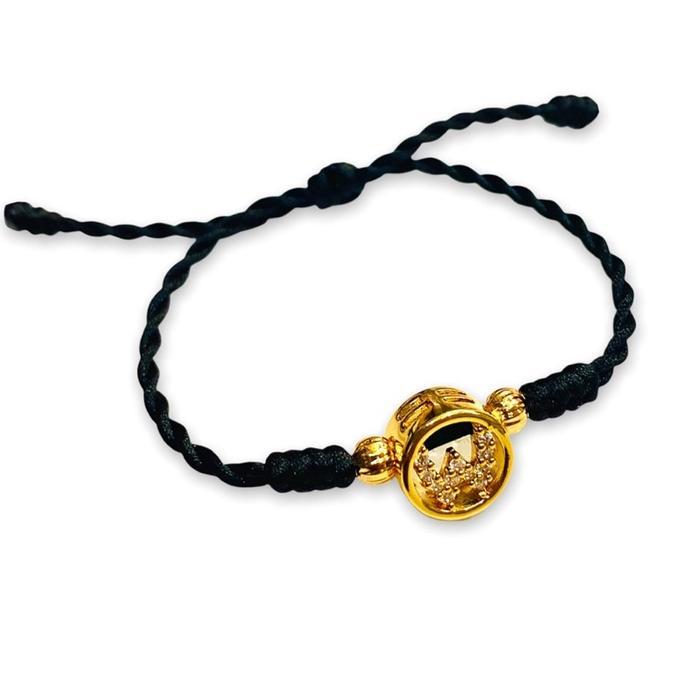 Gelang Wanita Model Charm Huruf//Gelang Serut Huruf//Gelang Tali//Gelang Abjad//Gelang Inisial