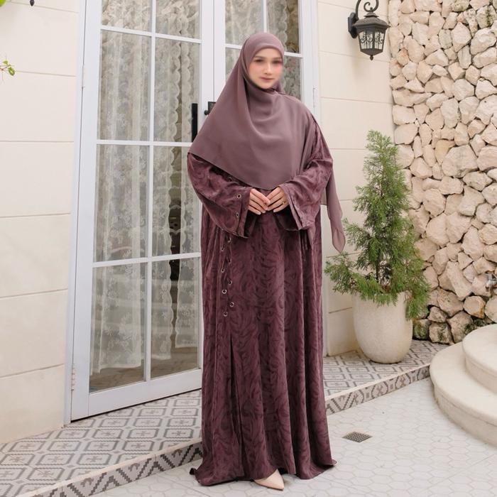 Thafana Abaya Set Zipper Khimar Terbaru 
