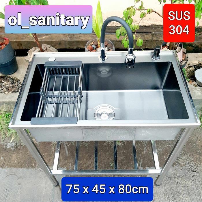 Termurah Bak Cuci Piring Sink Hitam Kitchen Sink Portable Tempat Cuci Piring