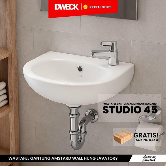AMERICAN STANDARD - Wastafel Studio 45 Paket Lengkap / Wastafel Cuci Tangan / Washtafel Wall Hung