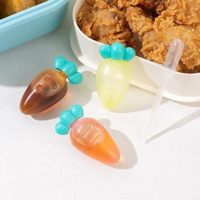 3pcs Botol Saos Bumbu Mini Portable Botol Kecap Saos Tomat Salad Dressing Wadah Botol Mini Bekal