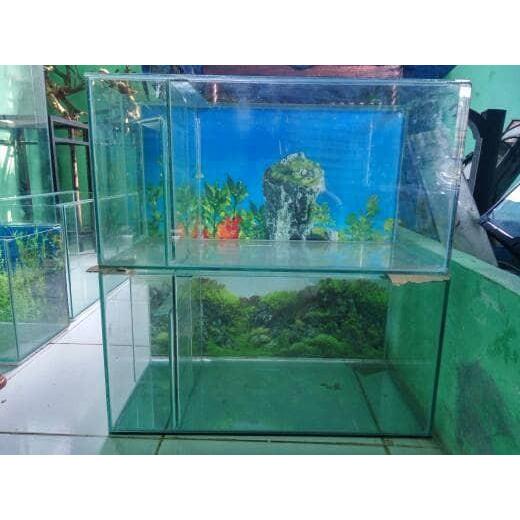Aquarium Kaca Filter Samping Aquarium Bio Filter UK. 60X30X30 CM