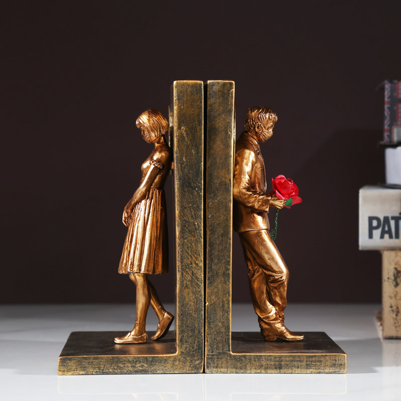 Banksy Gambar Patung Bookends Dekoratif Dekorasi Rumah Aksesori Ruang Tamu Buku Berakhir Rak Buku De