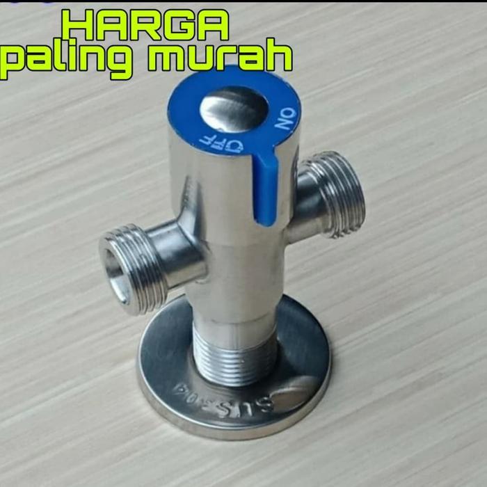 Toto - Stop Kran Air Cabang/ Stop Kran T/Stop Kran Tee Stainless Sus 304 / Stop Kran T Biru