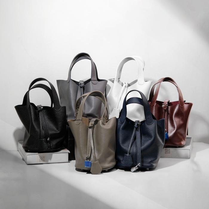 ASLI Sendy Leather PICO 18cm Tas Wanita Kulit Sapi Asli Picotin Mini Awet READY STOCK