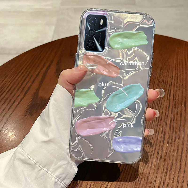 Casing Hp OPPO A16 OPPO A16s OPPO A54s Case Coretan Goresan cat Laser Dazzle Wave Kesing Kasing Cesi