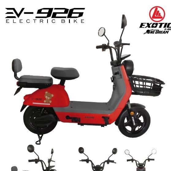 Sepeda listrik exotic EV 926 - Merah Abu abu pink