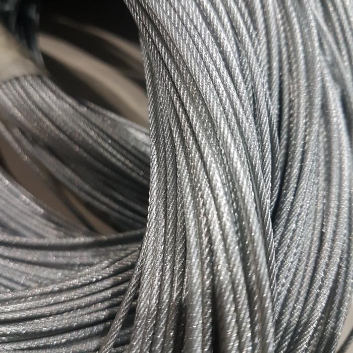 Tali Kawat Baja / Cable Kabel Seling / Sling Baja 2 Mm / Anti Karat / Lapis Pvc