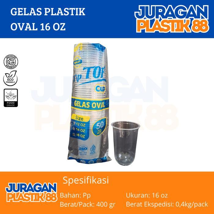 Gelas Plastik Oval 16oz Isi 50pcs / Gelas Oval / U Cup / Gelas Kekinian Tutup Gelas 10oz 120z 140z
